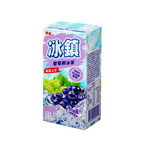 【泰山】冰鎮葡萄鮮冰茶330ml*24 /箱